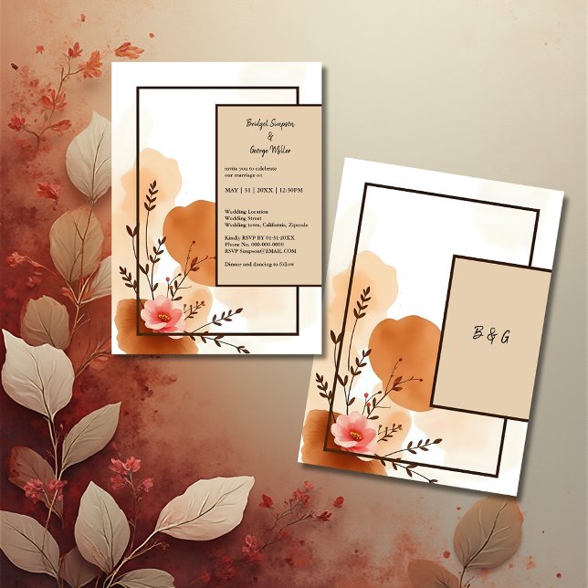 Encadrement d'aquarelle florale de la Pêche d'auto (Créateur téléchargé)