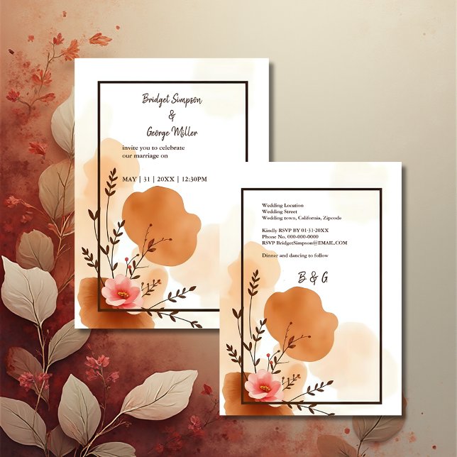 Encadrement d'aquarelle florale de la Pêche d'auto (Créateur téléchargé)