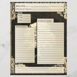 Encart de recette de famille vintage