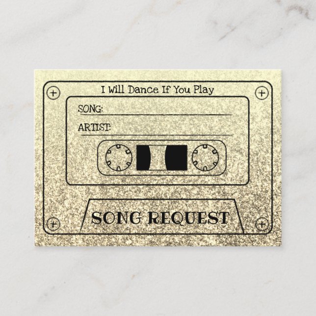 Encart demande de chanson de mariage cassette Glam (Devant)