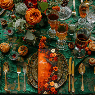 Enchanted Burnt Orange Automne Menu Minimal Dîner 