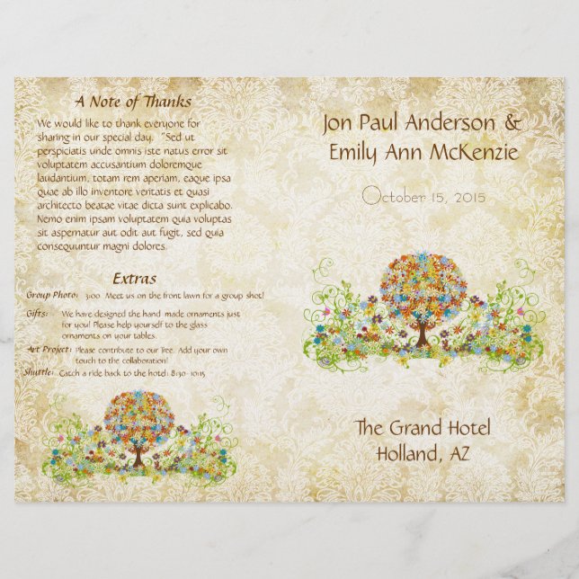 Enchanted Forest Circle of Love Wedding Programme (Devant)