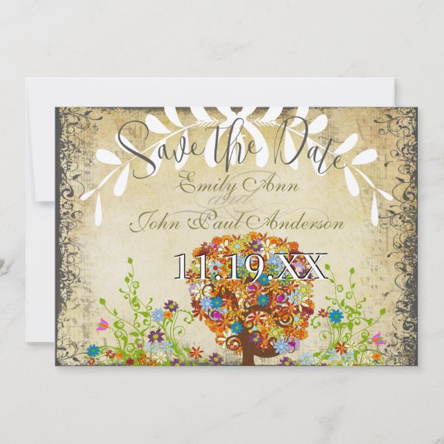 Enchanted Forest Side Branch Wedding Invitations (Devant)