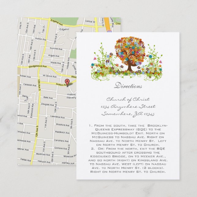 Enchanted Forest Side Branch Wedding Invitations (Devant / Derrière)