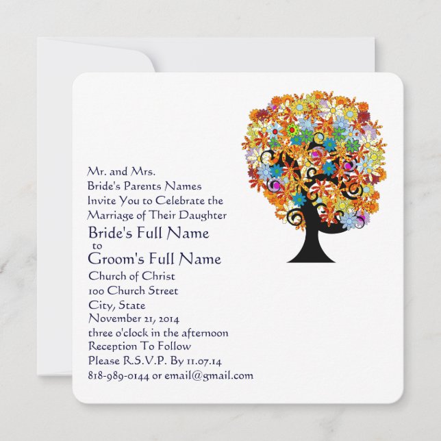 Enchanted Forest Side Branch Wedding Invitations (Devant)