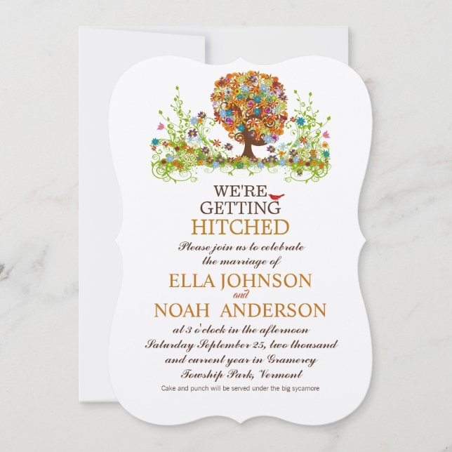 Enchanted Forest Side Branch Wedding Invitations (Devant)