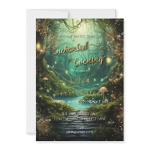 Enchanted Forest Sweet 16 Anniversaire Invitation
