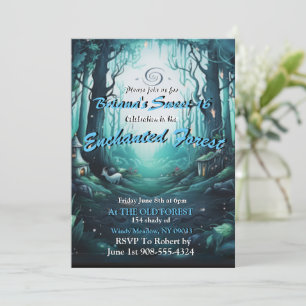 Enchanted Forest Sweet 16 Invitations