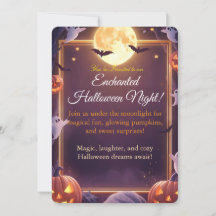 Enchanted Halloween Night Invitation Card