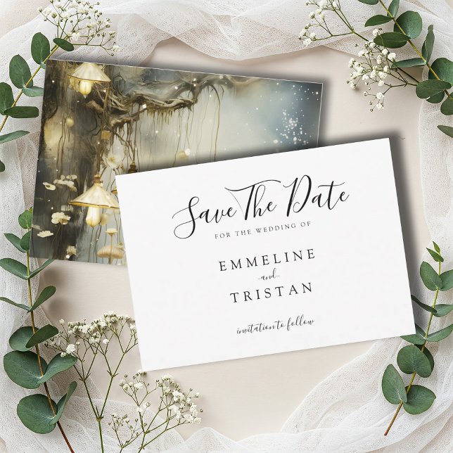 Enchanted Hanging Lanterns Wedding  Save The Date (Créateur téléchargé)