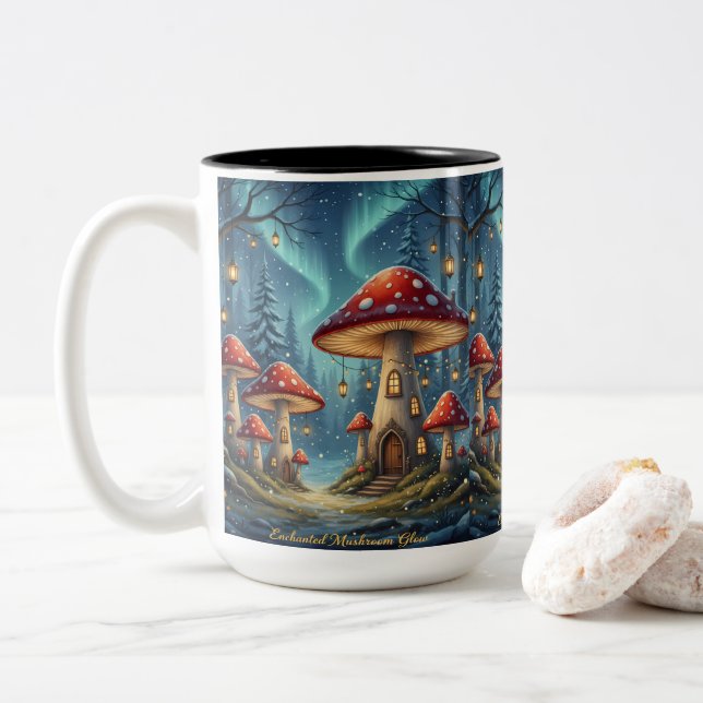  Enchanted Mushroom Glow Mug – Magical Fairy Fores (Avec donut)