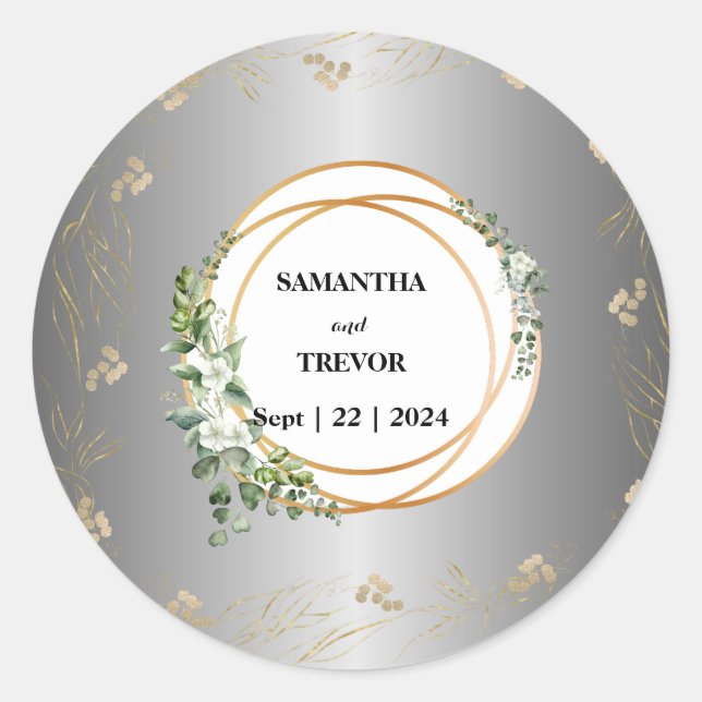Enchantement doré : Sticker Botanique Personnalisé (Devant)