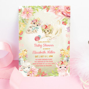 Enchanter Animaux de ferme Baby shower Invitation