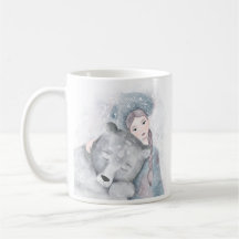 Enchanter l'ours et la fille Monogramme mug