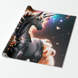 Enchanter noir licorne Anniversaire papier cadeau 