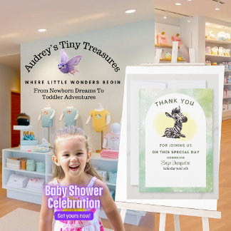 Enchanter Zebra Baby shower Carte de remerciements