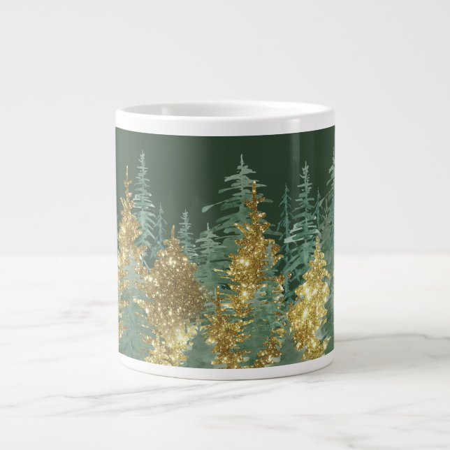 Enchanting Forest Holiday Pines  Giant Coffee Mug (Devant)