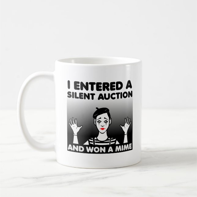 Enchère Silencieuse Mime Tasse Drôle (Gauche)