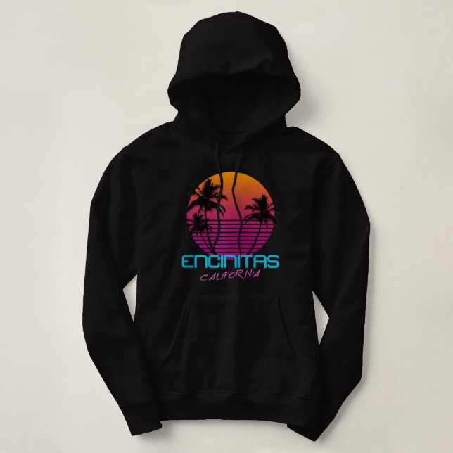 Encinitas California Retro 80's Sunset Zip Sweat - (Design devant)