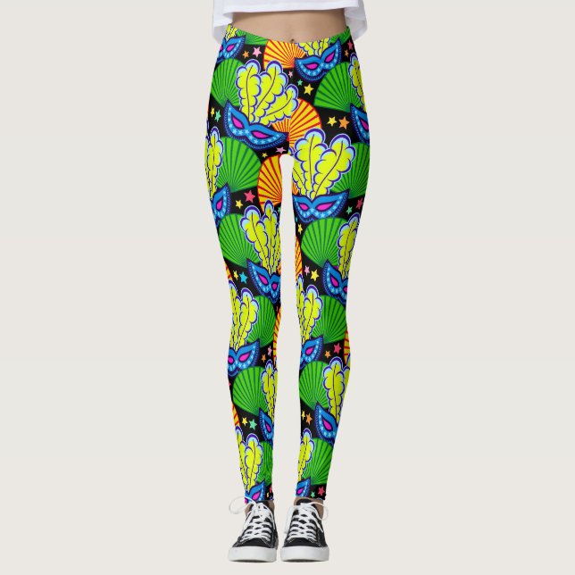 Encore Mardi Gras Pop Fashion Leggings (Devant)