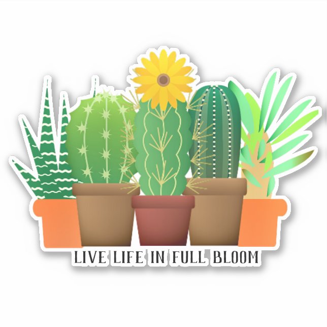 Encouragement Cactus Sticker Vinyl Coupé Personnal (Devant)