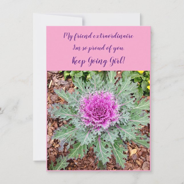 Encouragement Carte de voeux Flower Flat (Devant)