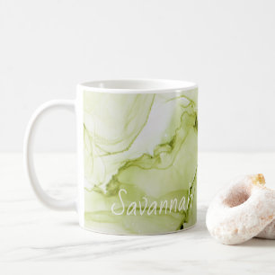 Encre Abstraite d'alcool vert nommée Mug de café