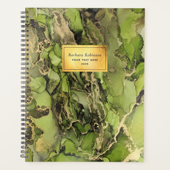 Encre Abstraite Ethereal Green Black Gold (Devant)