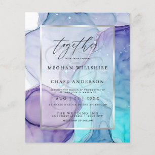 Encre Abstraite Mariage chic Aqua violet abordable