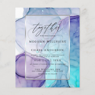 Encre Abstraite Mariage chic Aqua violet abordable