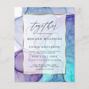 Encre Abstraite Mariage chic Aqua violet abordable