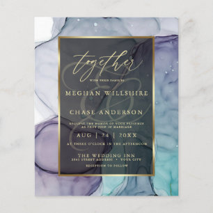 Encre Abstraite Turquoise Fumée Mariage abordable