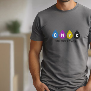 Encre CMJN colorée gouttes de T-shirt homme