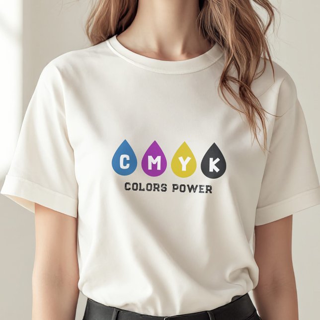 Encre CMJN colorée lâche le T-shirt féminin (Colorful CMYK Ink Drops Women's T-Shirt)