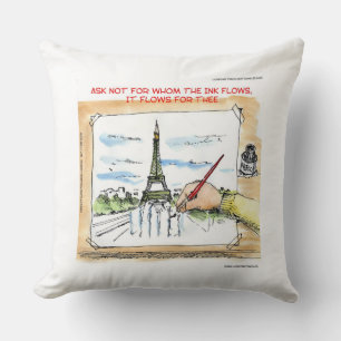 Encre Coule Encore À Paris France Coussin Jeté En