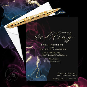 Encre d'alcool bleu violet Mariage budget