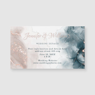 Encre d'alcool élégante Blush doré Bleu Minimal Mo