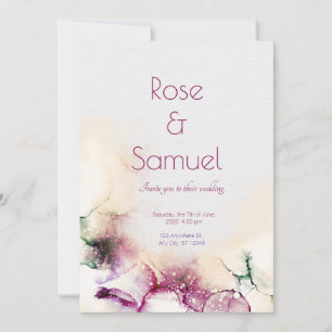 Encre d'alcool Élégante invitation de mariage