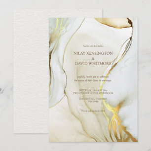 Encre d'alcool Gold Chic Mariage Invitations