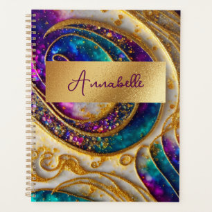 Encre d'alcool moderne Abstraite violet et or