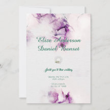 Encre d'alcool Purple Élégant Mariage Invitation