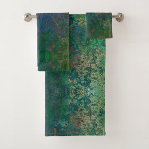 Encre d'alcool vert foncé et bleu Abstrait