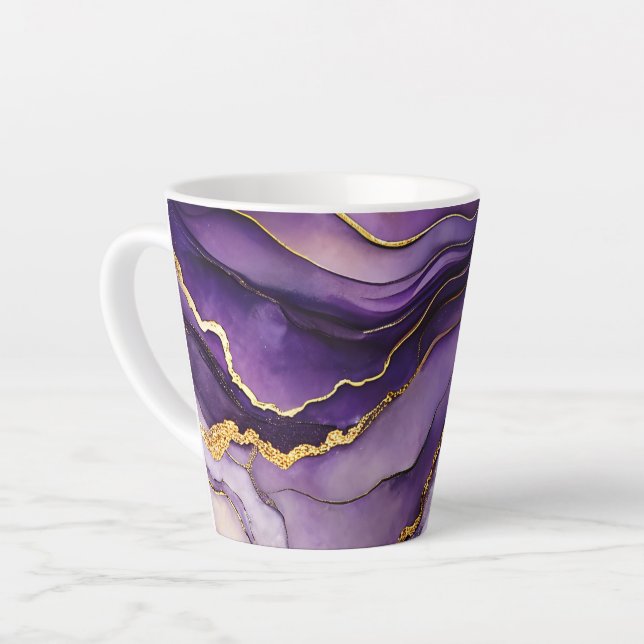 Encre d'alcool violet unique Petite Mug en latte c (Angle gauche)