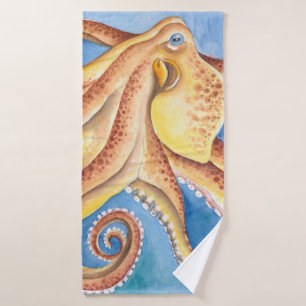 Encre d'aquarelle orange rouge octopus