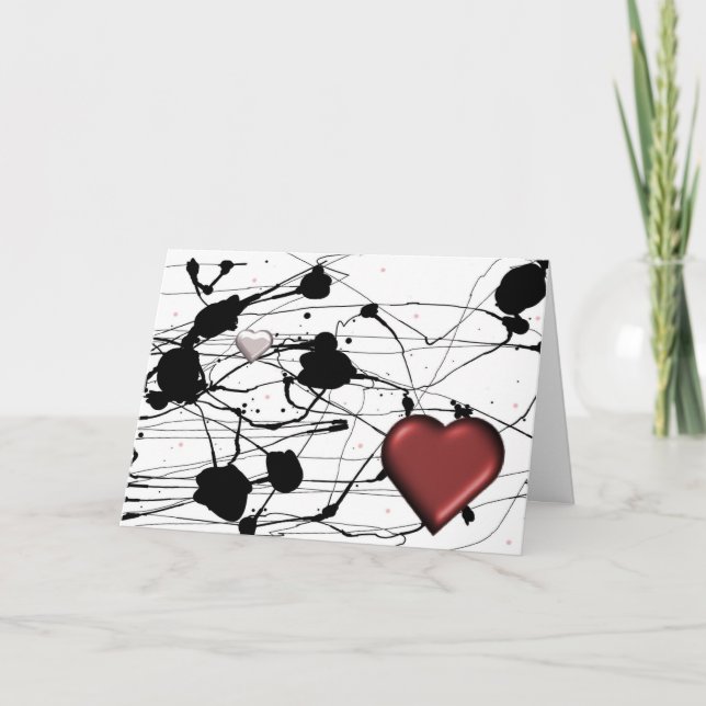 Encre et Coeurs Coeur Carte Saint-Valentin (Devant)
