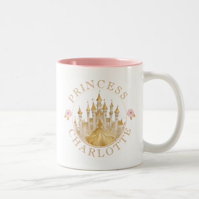 encre et Gold Princess Castle Mug - Personnalisé (Droit)