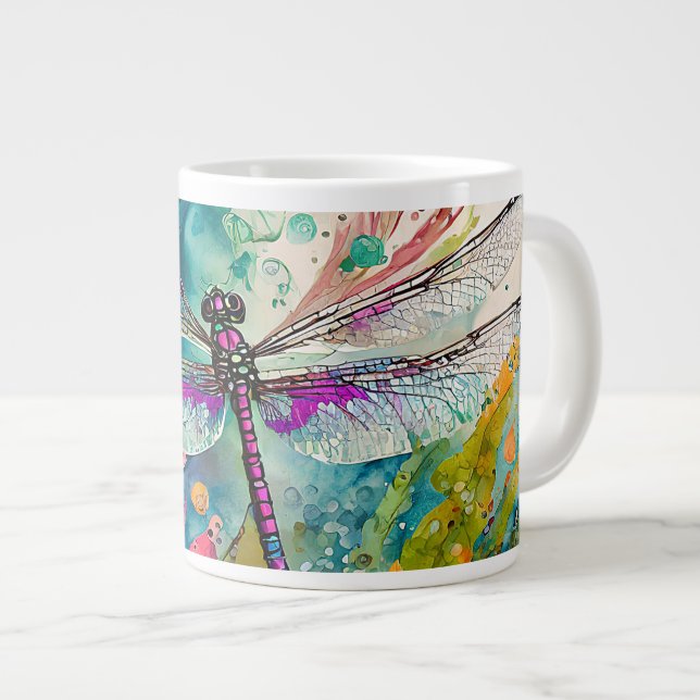 Encre et stylo Aquarelle Dragonfly Specialty Mug (Devant droit)