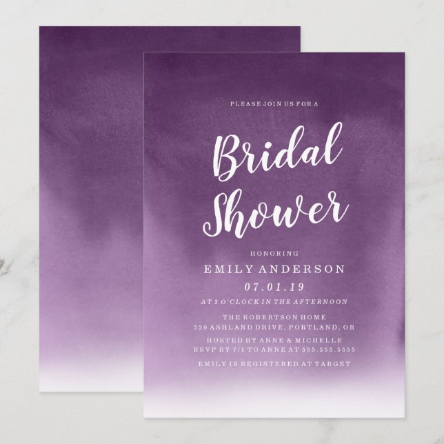 Encre | Invitation de Fête de Mariage (Devant / Derrière)