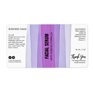 Encre rayée Purple Dropper Serum Étiquettes