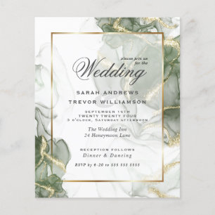 Encre verte du Mariage de budget personnalisé Gold